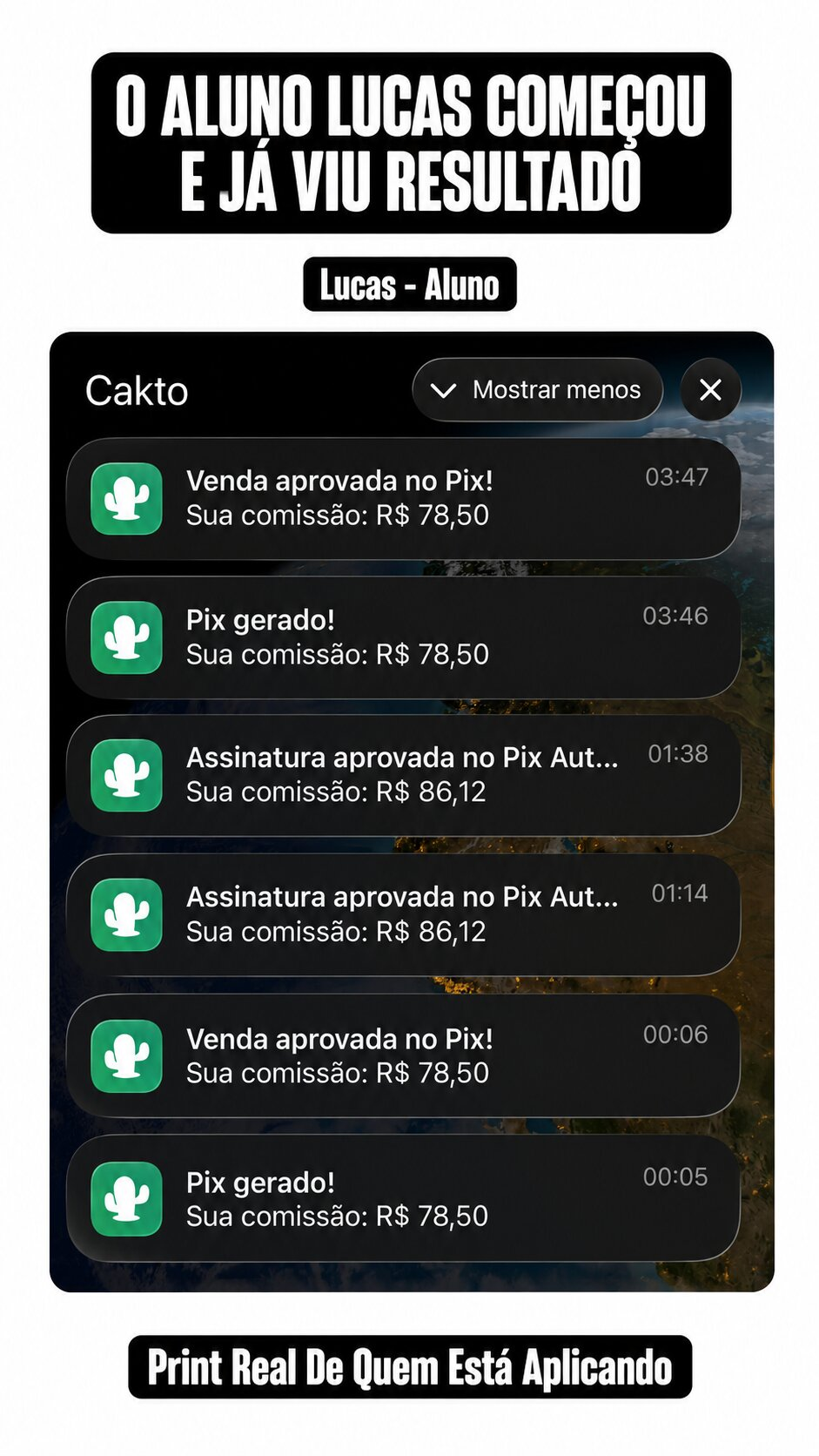 Resultado do aluno Lucas